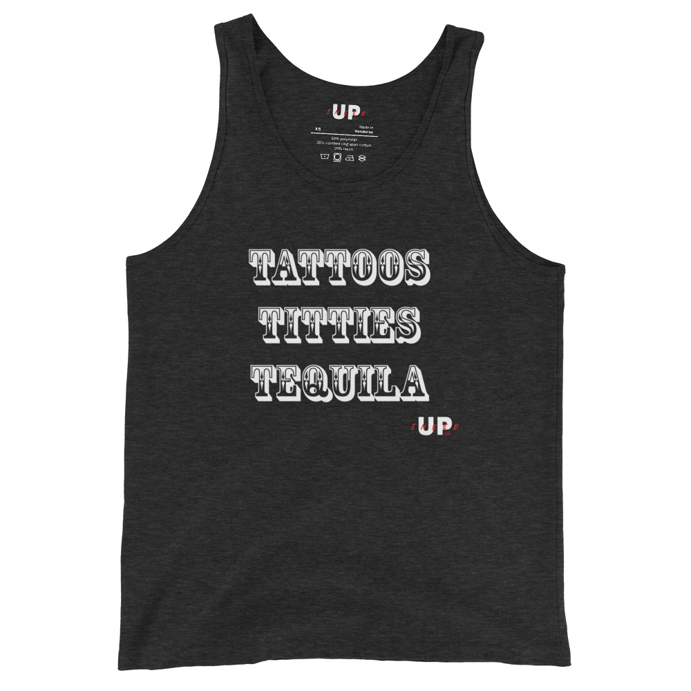 TATTOOS TITTIES TEQUILA Mens Tank - Image 5