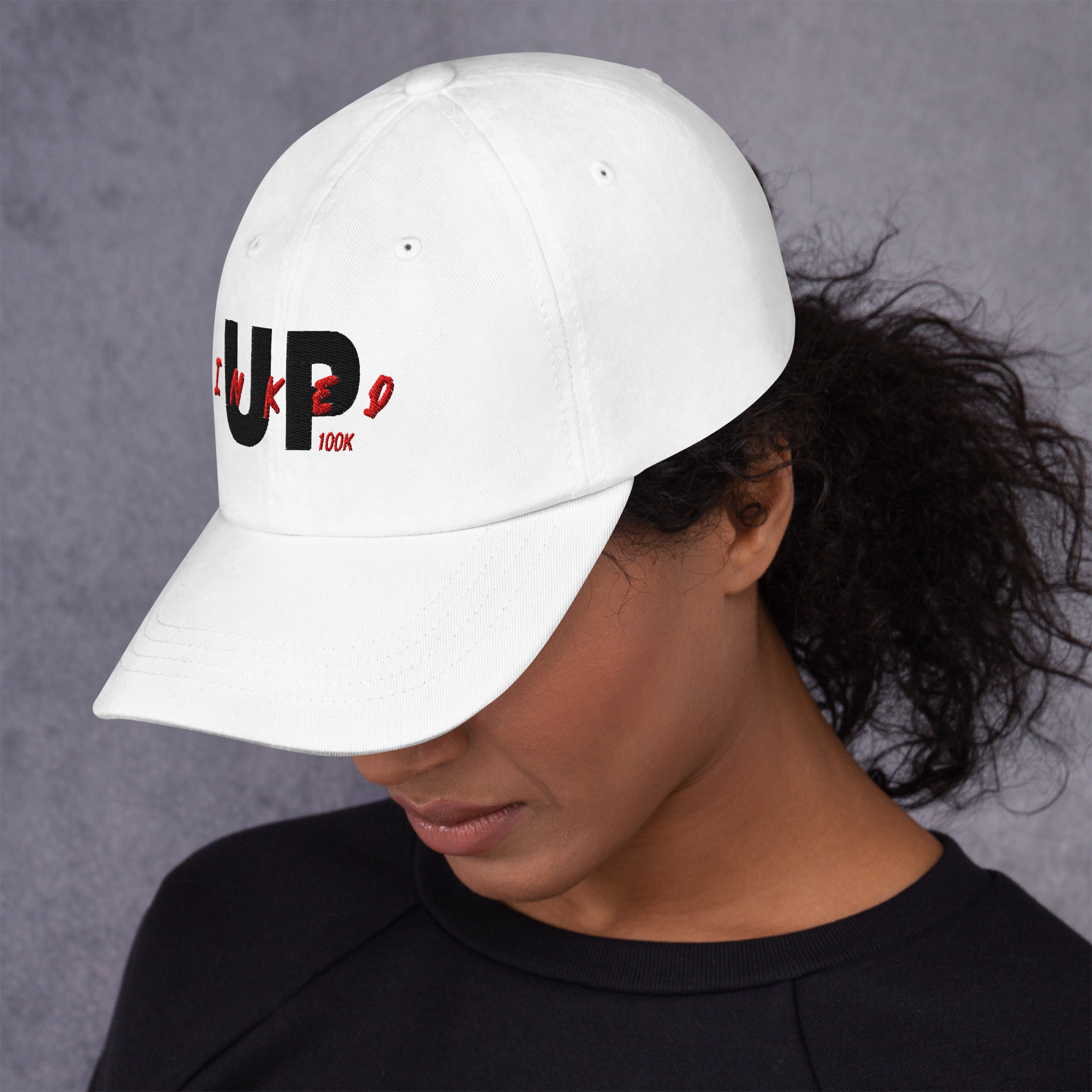 INKED UP 100K Dad Hat (white) - Image 2