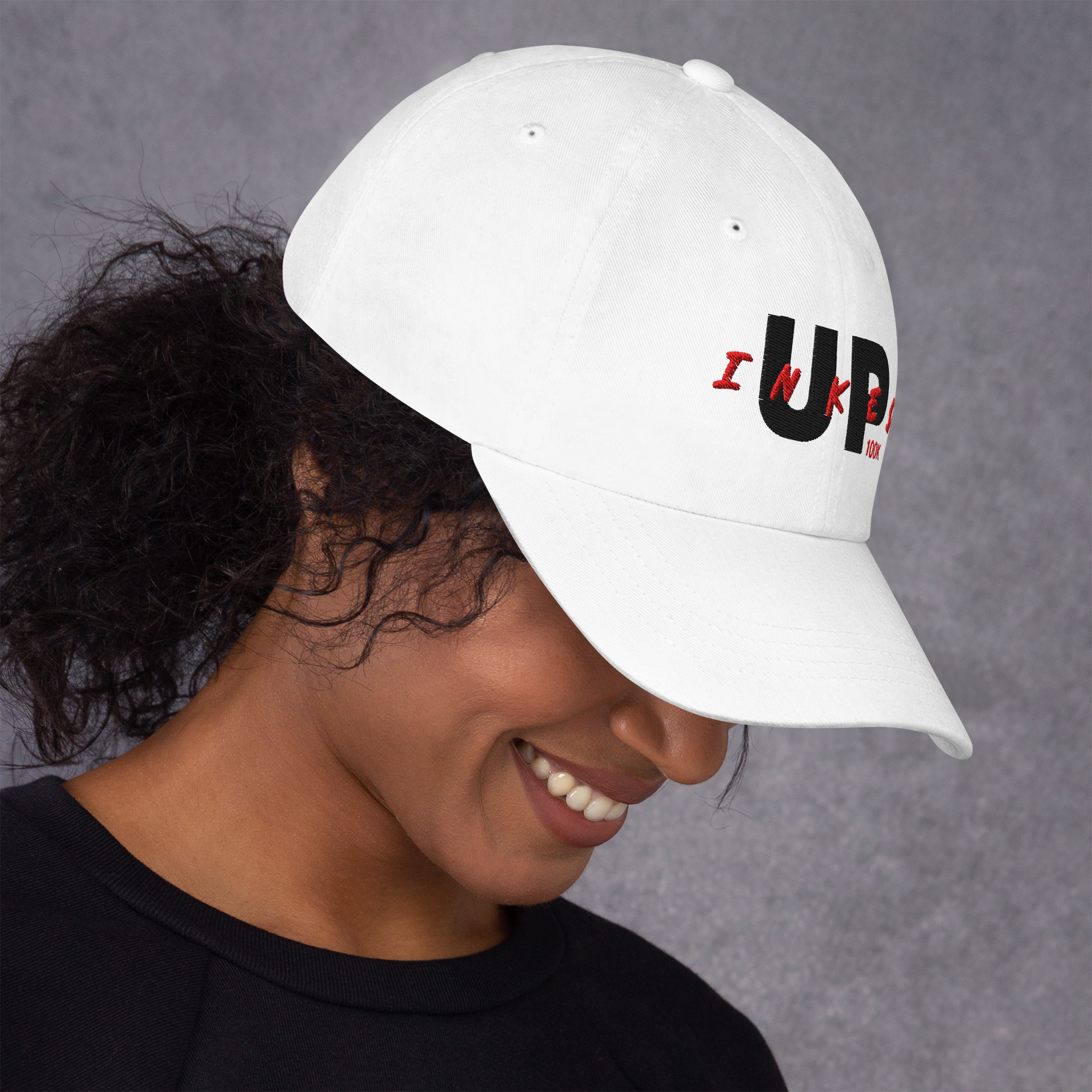 INKED UP 100K Dad Hat (white) - Image 3